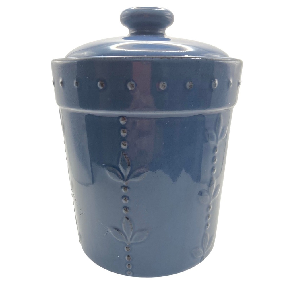 Signature Sorrento Canister 8.5" Blue Debby Segura Designs Stoneware